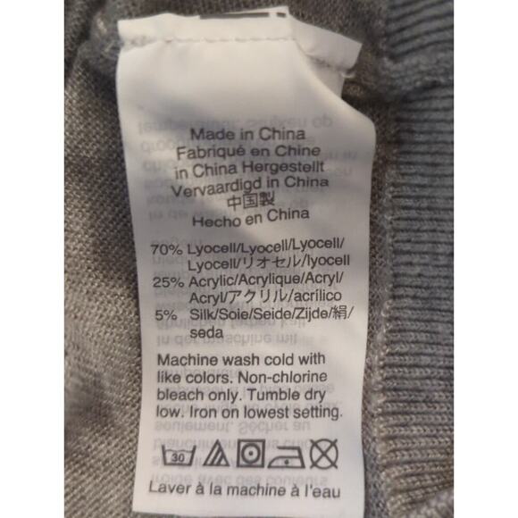 J. Crew Womens Gray Lyocell Silk Blend Scoop Neck‎ Pullover Sweater Top Size L - Picture 7 of 9